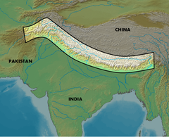 <p>The two mountain ranges that surround the Indus Valley</p>