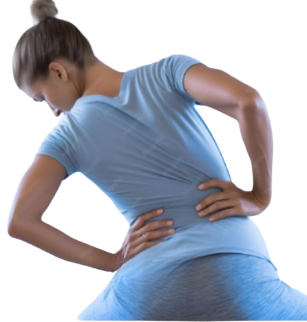 <p>Which way is this person's back leaning?</p>