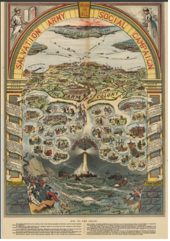 <p><span style="background-color: transparent;">William Booth compared urban poverty in London to the “darkest” parts of colonial Africa. His work highlighted homelessness, unemployment, and slum conditions in the rapidly growing industrial city. From an urban studies perspective, Booth framed poverty as a structural urban problem requiring social reform. His proposals contributed to debates about welfare, charity, and urban social policy. It also emphasized the fact that these social reforms would require government control of a cities working and poor class.&nbsp;</span></p>