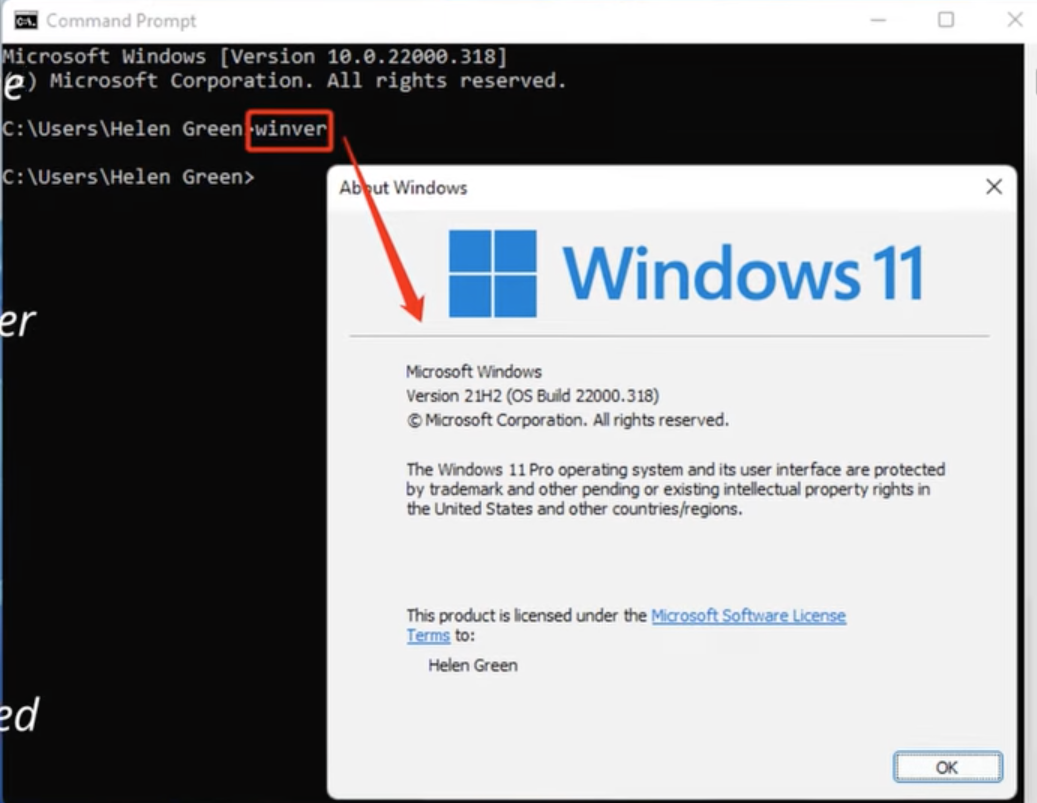 <p>Shows the current Windows version </p>