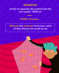 <p>to separate the useful from the not-useful</p>