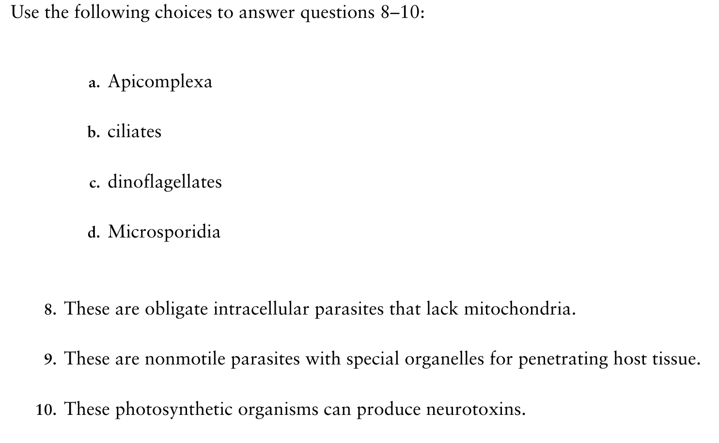 <p>Answer for question 9?</p>