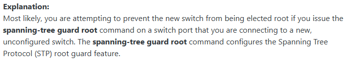 <p><span>prevent the new switch from being elected root</span></p>