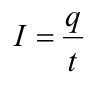 <p>current = charge / time </p>