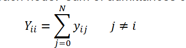 <p>Y-ii=sum of (yij) where i does not = j</p>