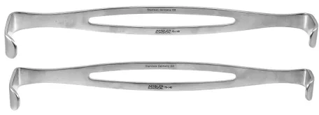 <p><span>handheld, double-ended surgical instrument used to hold back tissues, muscle, or skin to expose small or shallow incisions</span></p>