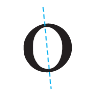 <p>An imaginary line drawn from top to bottom of a glyph bisecting the upper and lower strokes is the axis.</p>