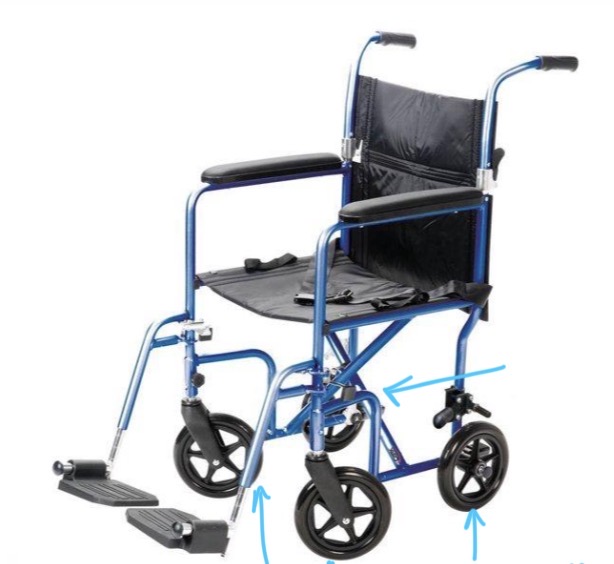 <p>Transport wheelchair </p>