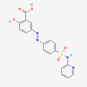 <p>Features an azo bond (-N=N-); cleaved to release 5-ASA for ulcerative colitis.</p>
