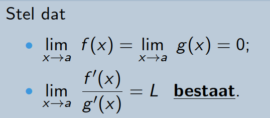 <p>Wat kan je aannemen als dit waar is? (Hopital)</p>