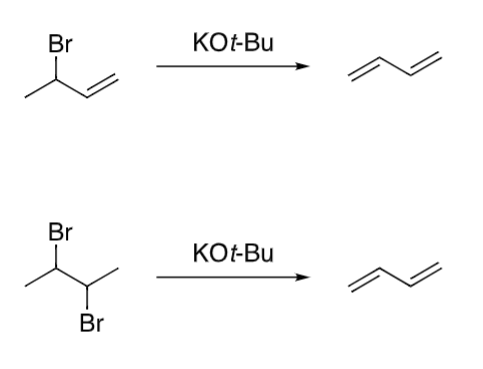 <p>draw the product and mech for the following reactions</p>
