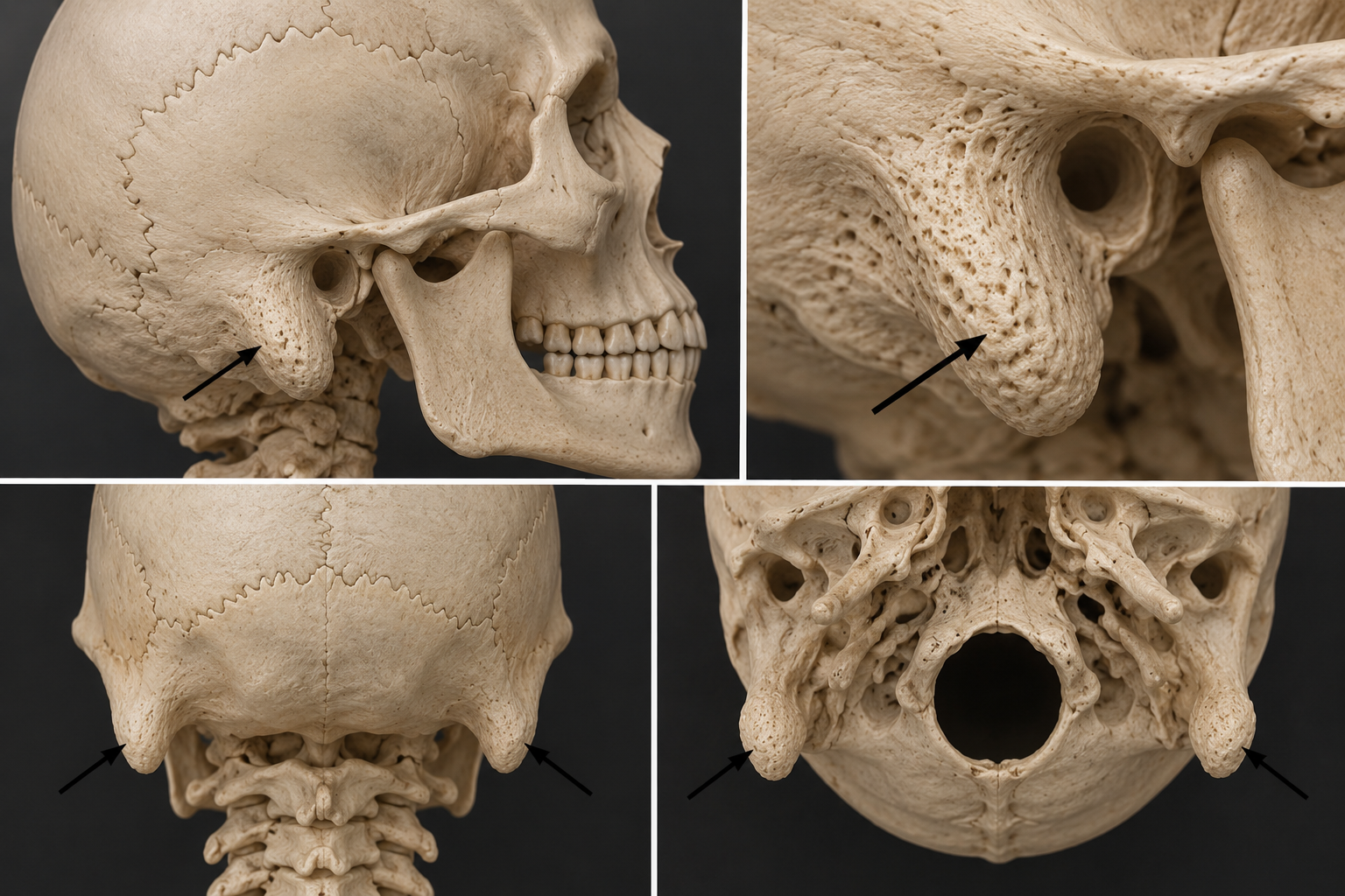 <p>Mastoid process </p>