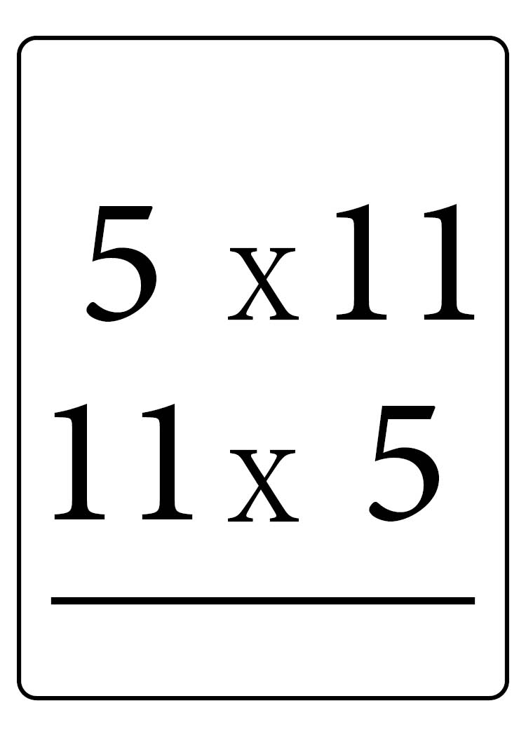 <p>5×11 or 11×5 = ?</p>