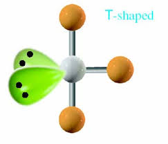 <p>trigonal bipyramidal; T-shape; 90, 180</p>