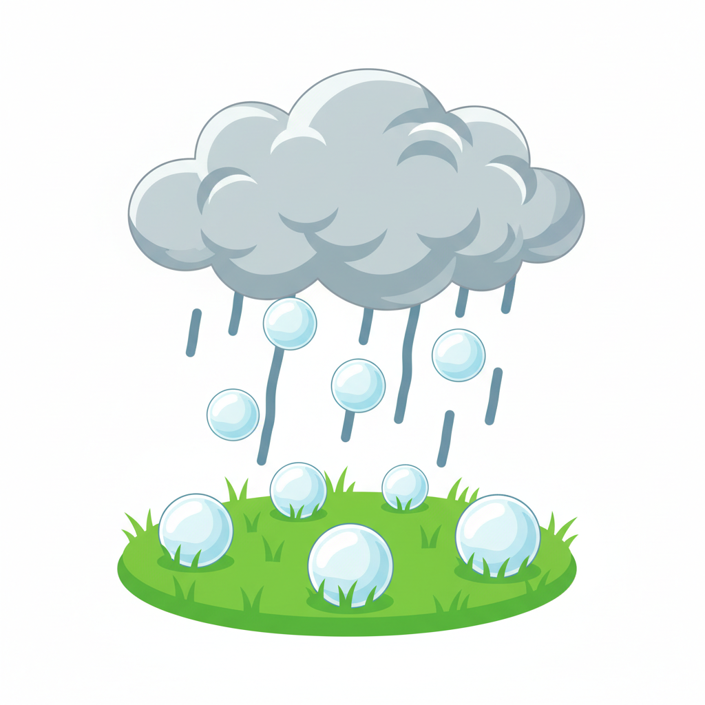 <p>Precipitation that falls as large, hard balls or lumps of ice.</p>
