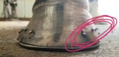 <p>What are the bent-over ends of horseshoe nails called?</p>