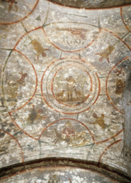 <p>Title: Catacomb of Priscilla </p><p>Artist: Unknown </p><p>Cultural/Art History Period: Late Antique Europe </p><p>Date: 200 CE</p><p>Medium: Excavated tufa and Fresco </p>