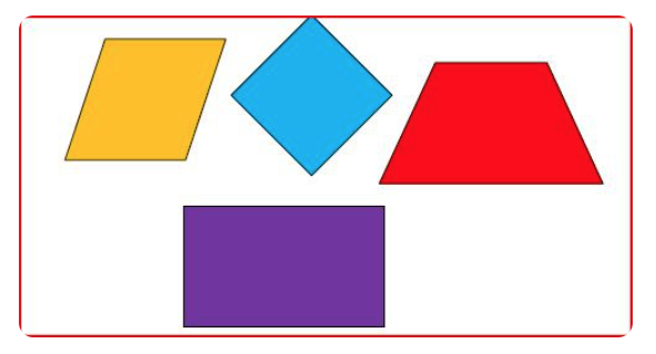 <p>2 dimensional shape - 1 face - 4 sided figure - 4 straight lines - 4 vertices</p>