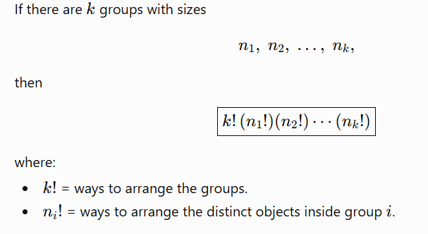 <p>*like chain rule</p><ul><li><p>get the # of ways of the groups then multiply with # of ways within a group</p></li></ul><p></p>