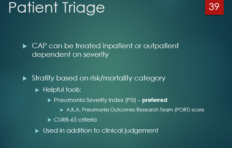 <p><span style="font-family: "Century Gothic";">B. Pneumonia Severity Index (PSI) – <strong>preferred</strong></span></p>