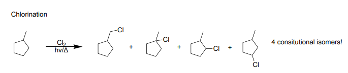 <p>-radical reactions </p><p>-adds Cl using radicals </p>