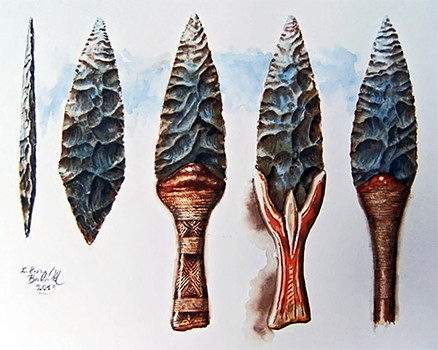 <p><span>Highly refined, symmetrical stone tools (especially leaf-shaped points made by pressure flaking) for advanced hunting weapons from 23 kya</span></p>