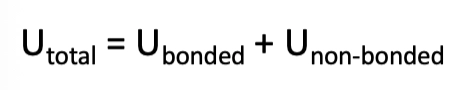 <p><span>the potential energy of a molecule is a sum of the contributions from all of these terms for all atoms</span></p>