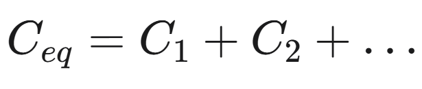 <p>Rule:<span> Every capacitor has the </span>same voltage (<span>V</span>)<span>.</span></p>