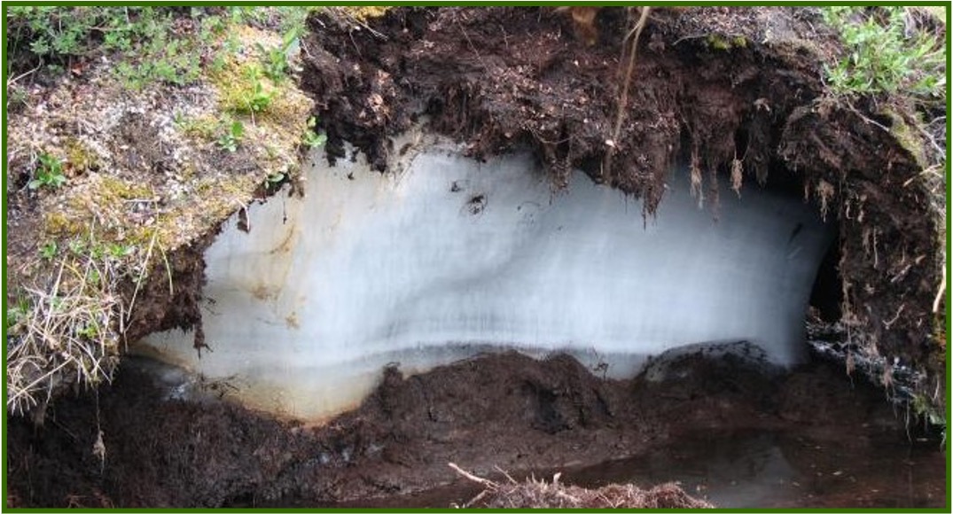 <p>Periglacial landscape; a lens-shaped heave of soil-covered ice that can form in groups in areas of discontinuous permafrost. </p><p>Much smaller and short-lasting than Pingos. </p>