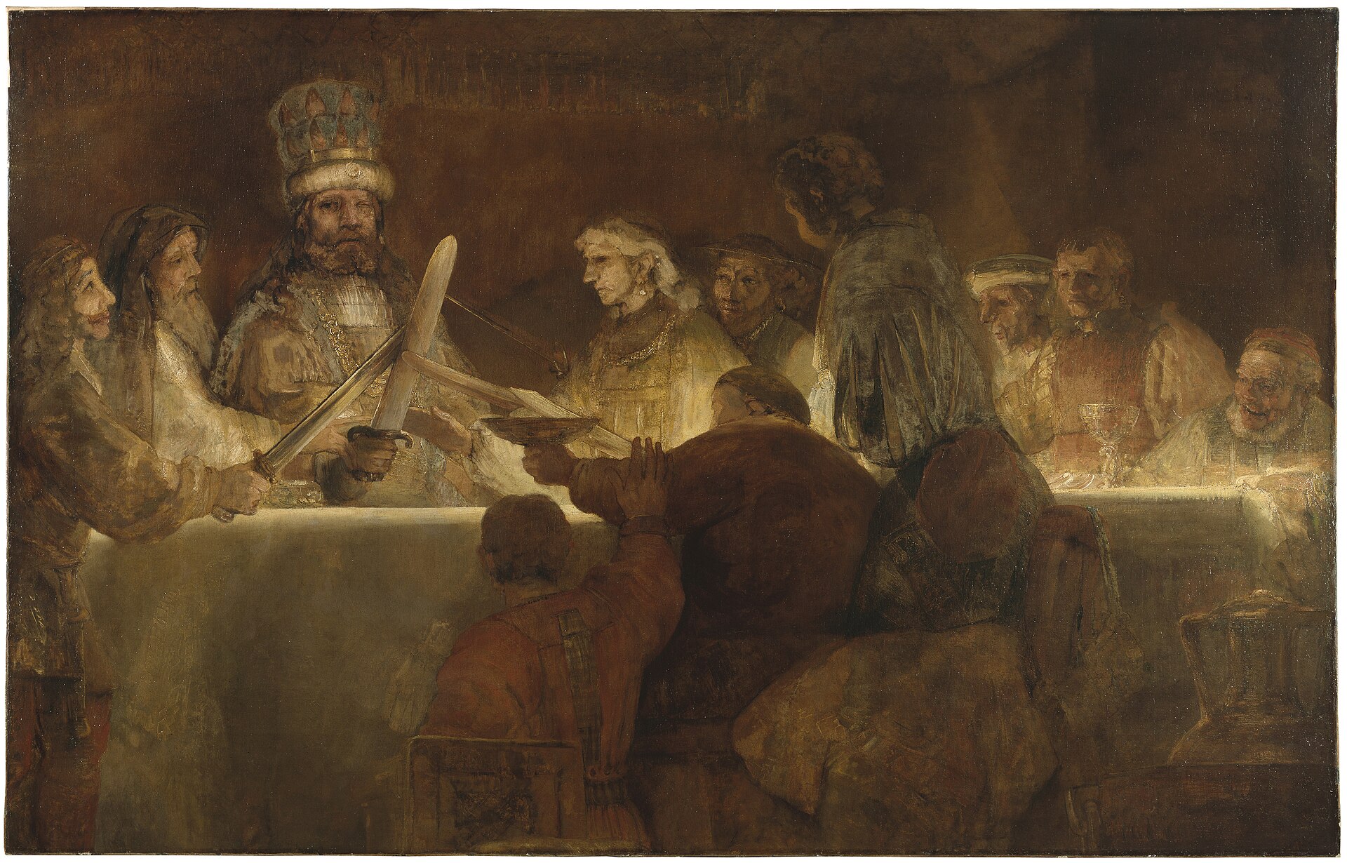<ul><li><p>Work which was the namesake painter’s most important commission up to that point </p></li><li><p>Work which was on a gigantic canvas, roughly 5.5 square yards </p></li></ul><p></p>