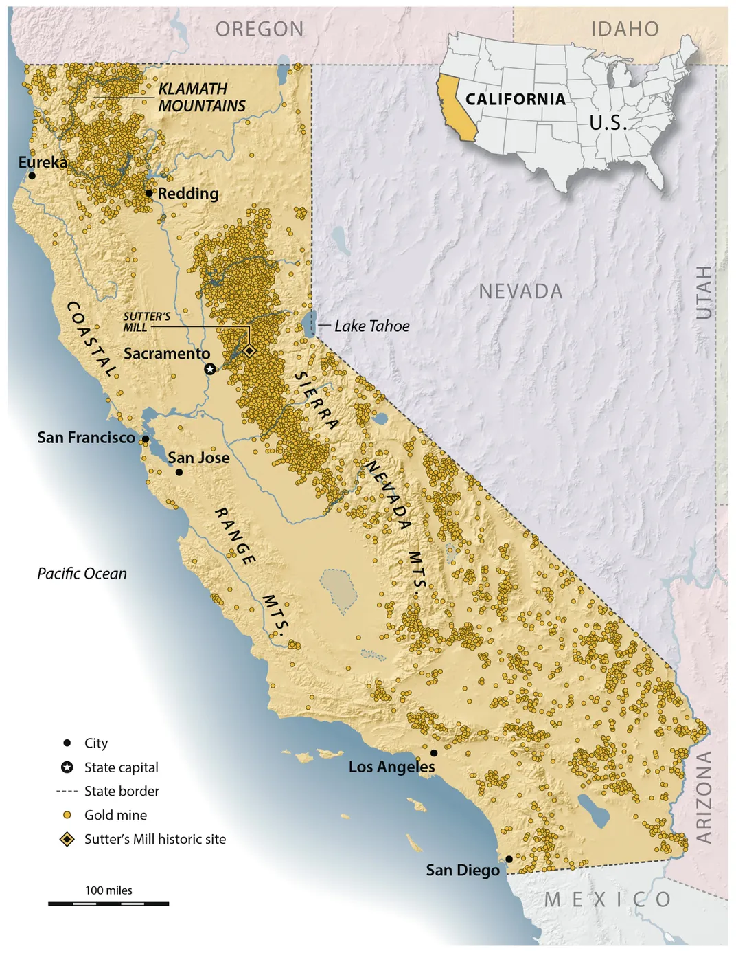 <p>option 1: close to Sacramento (n. california)</p>