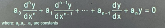<p>HOMOGENEOUS LINEAR DE solution</p>
