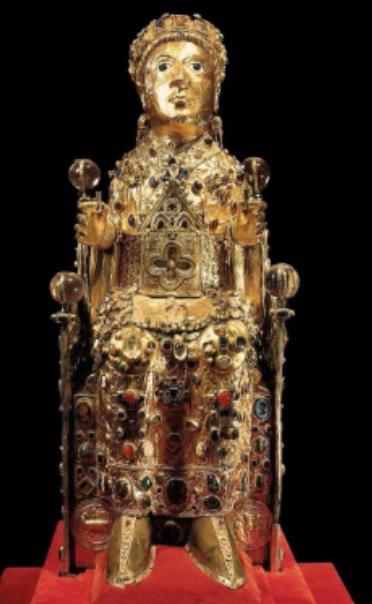 <p>Reliquary of Sainte Foy, c. 980 Church of Sainte-Foy, Conques, France</p>