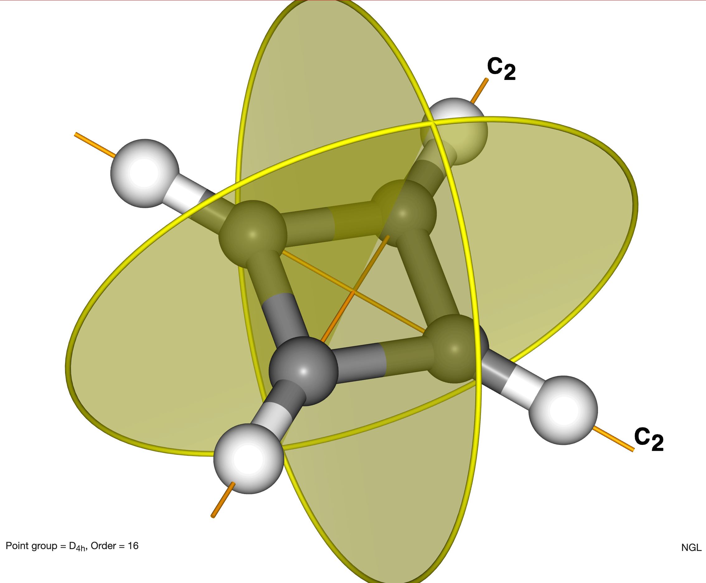 <p>σd</p><ul><li><p>special type of vertical mirror plane</p></li><li><p>contains principle rot. axis</p></li><li><p>bisects conjugate C’2 axes (so typically, bisects molecular bonds)</p></li></ul><p></p>