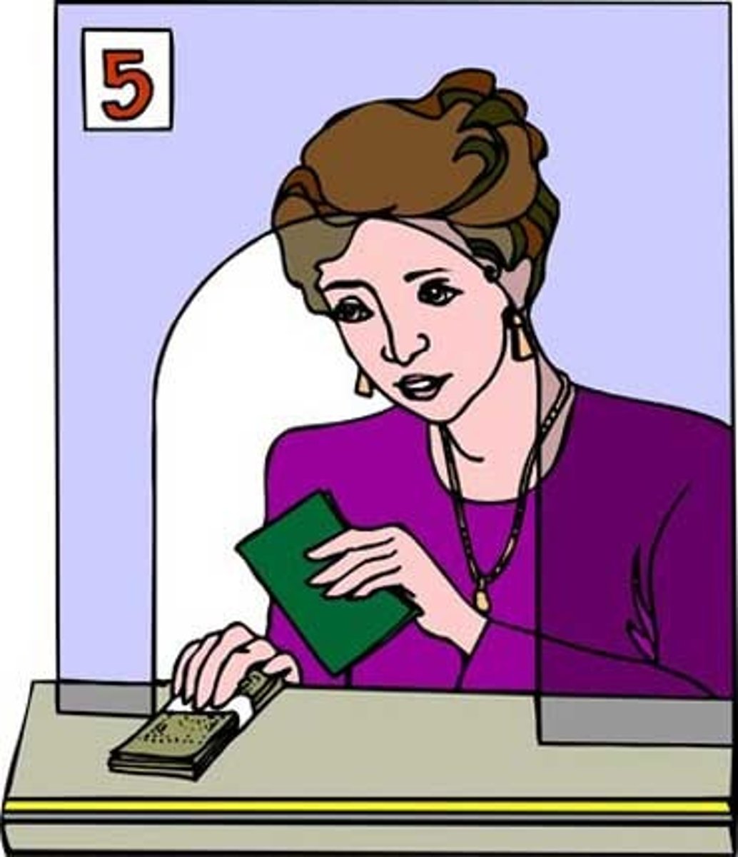 <p>to cash</p>