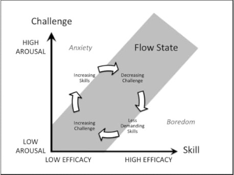 <p><span>the state of concentration and engagement that can be achieved when completing a task that challenges a person's skills but does not exceed them.</span></p>