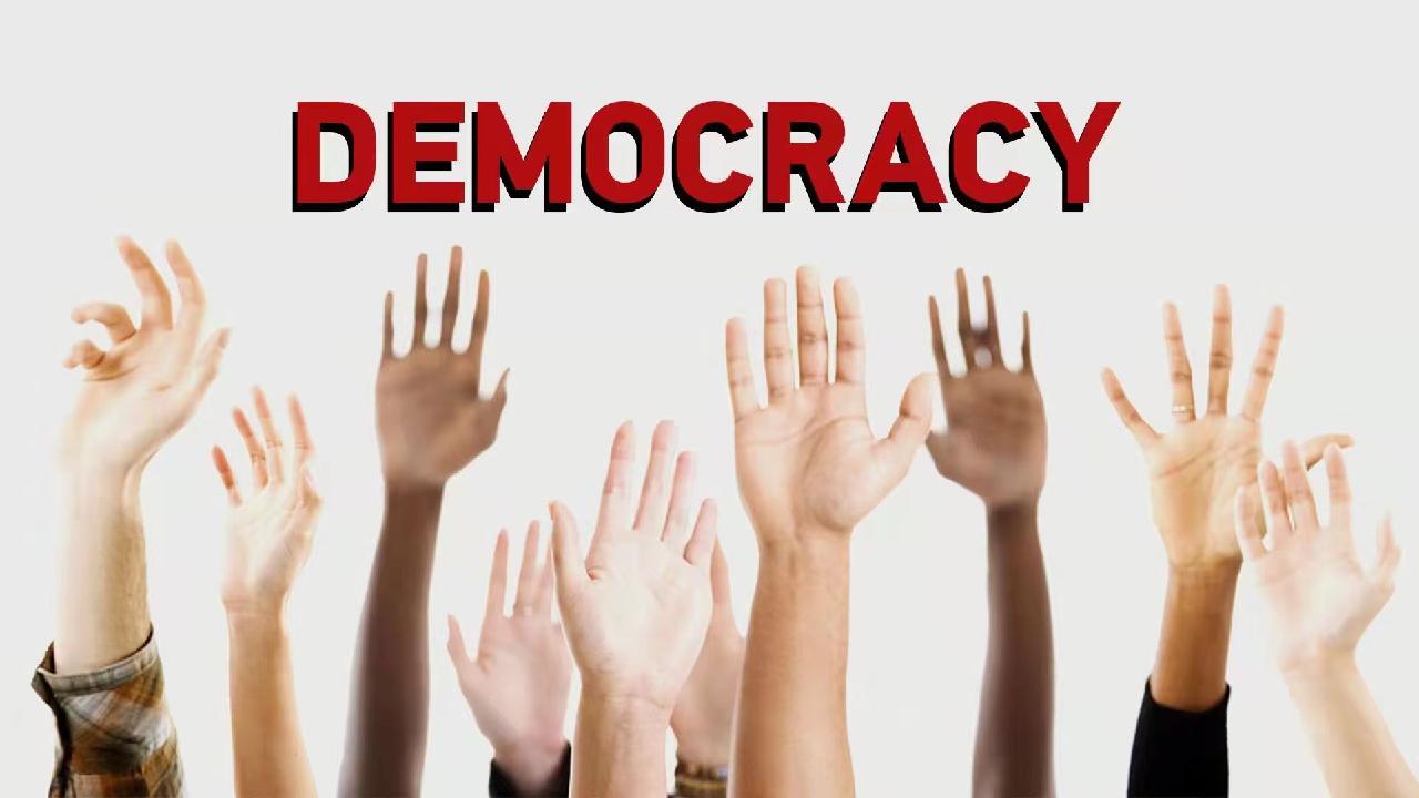 <p>democracy </p><p>(In a democracy, leaders are chosen by the people.)</p>