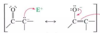 <p>Enolate ion; resonance stabilized (2 forms)</p>