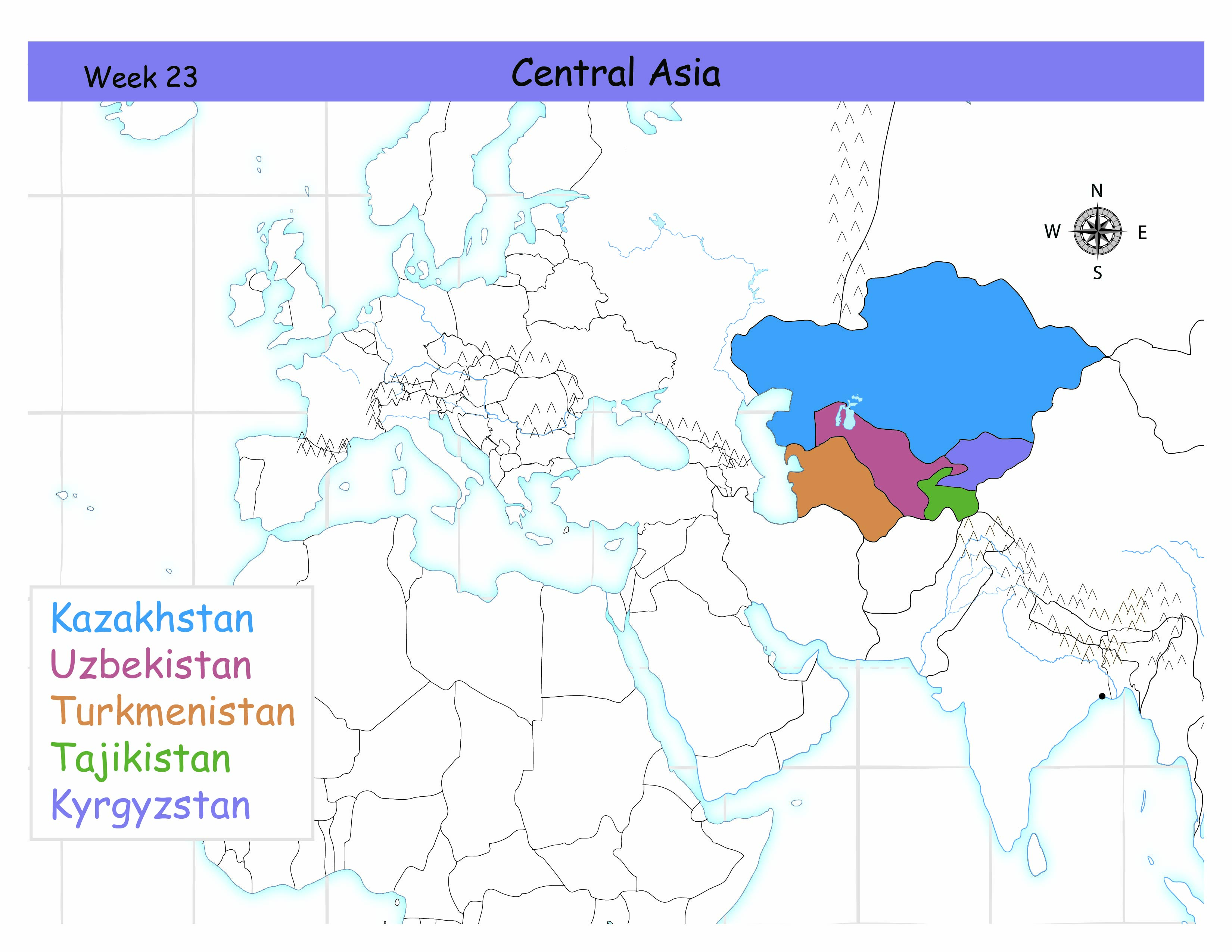 <p>Kazakhstan. Blue.</p>