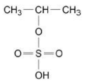 <p>Propene reacts with concentrated sulfuric acid to form two isomers, E and F.</p><p>The structure of E is shown.</p><p>Explain why more of isomer E than isomer F is formed in this reaction (3)</p>