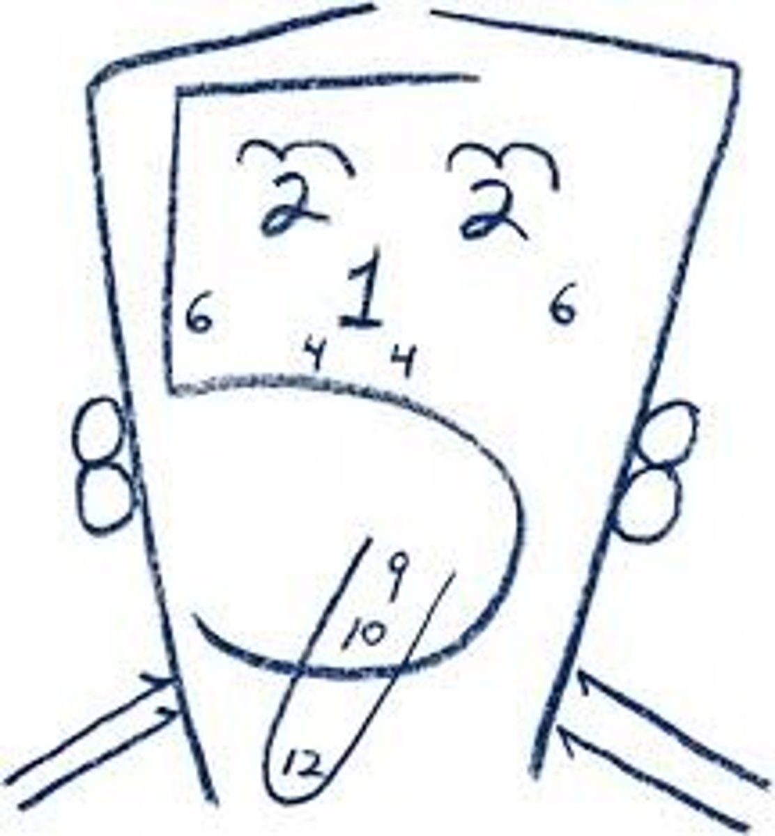 <p>oculomotor - eye movement</p><p>abnormalities - dilated pupil/ptosis (drooping of upper eyelid)/eye turns out and slightly down, failure to move eye up/in/down, absent light reflex</p>