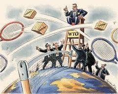 <p>WTO; established in 1994 by the 123 members of GATT; took over GATT activities in 1995; developed into a forum for settling international trade disputes</p>