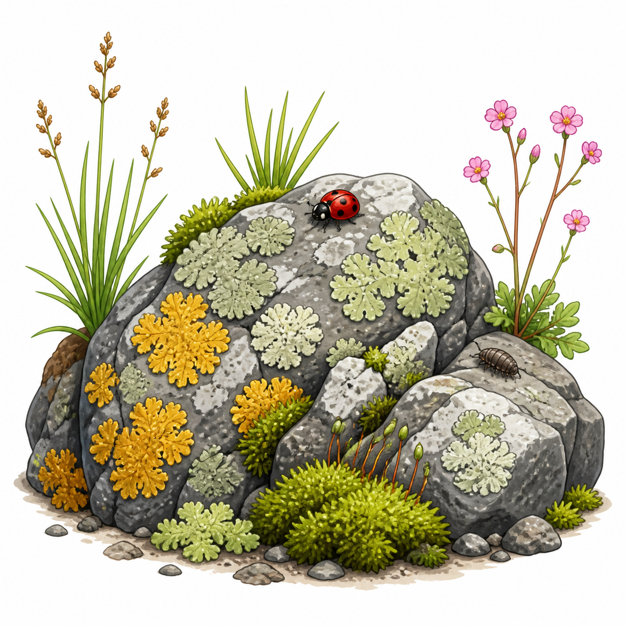<p>The first group of different organisms that move into a barren area.</p>