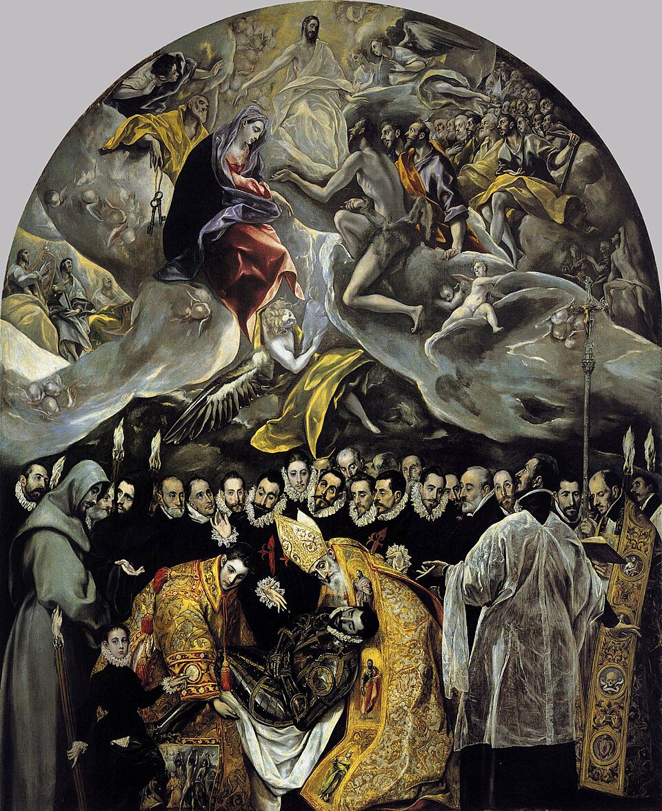 <ul><li><p>Painted for the church of Santo Tome (St. Thomas) in Toledo </p></li><li><p>Its typically dramatic, almost feverish forms and colors confirmed the namesake artist’s reputation </p></li></ul><p></p>