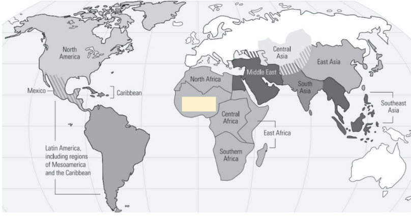 <p>What is the covered Region?</p>