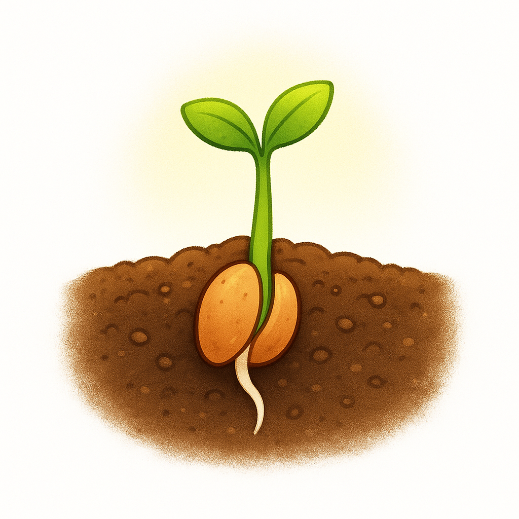 <p>The development of a seed into a new plant when conditions are right.</p>