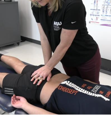 <p><strong>Purpose: </strong>Assess SIJ pain with bilateral sacral shear</p><p></p><p><strong>How to Perform:</strong></p><ol><li><p>Patient prone</p></li><li><p>Find S3 (PSIS → medial to S2 → inferior to S3)</p></li><li><p>Apply 3-5 quick PA thrusts over the sacrum using hand over hand technique</p></li></ol><p></p><p><strong>Positive Test:</strong> Pain reproduced over SIJs or posterior SI ligaments</p><p></p><p><strong>Interpretation: </strong>Suggests SIJ pain/involvement</p>