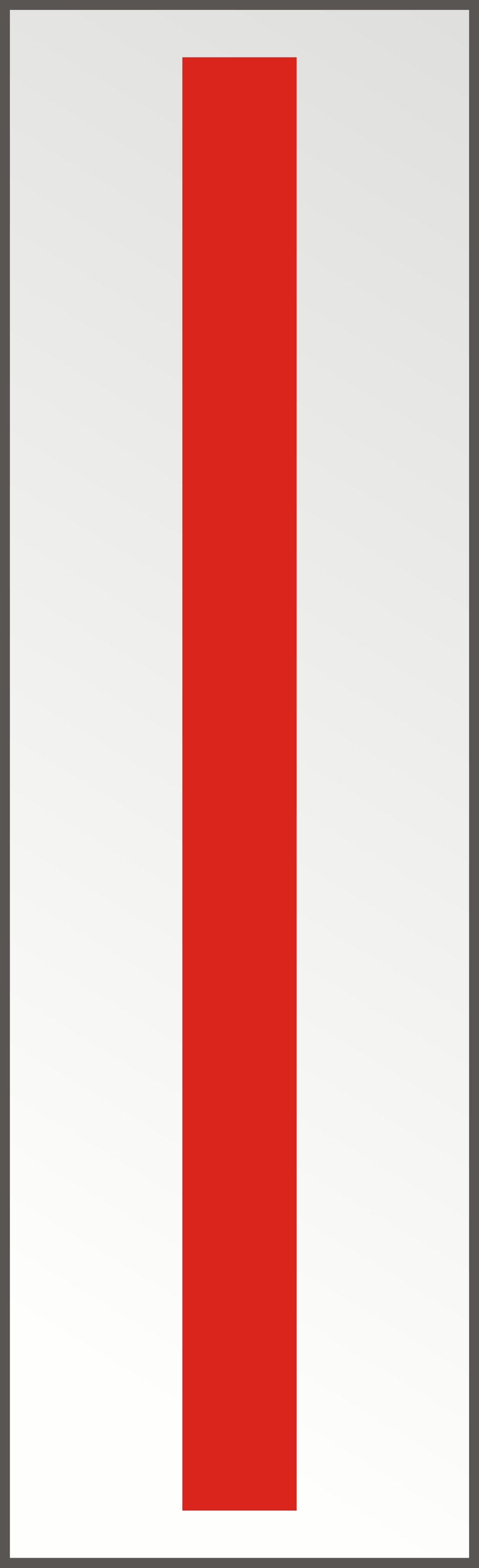 <p>Single silver bar device with a thin red break in the center</p>