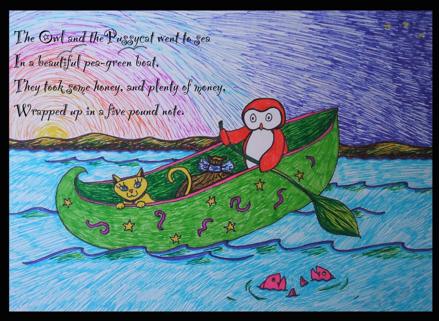 <p>lines rhymed by their final two syllables</p>