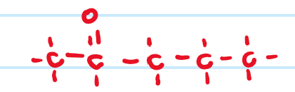 <p>prefix + one</p><p>R-C=O-R’</p><p>ex: 2-pentaone</p>